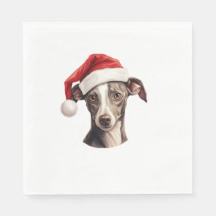 Italienische Greyhound Weihnachtsmannmütze Weihnac Serviette