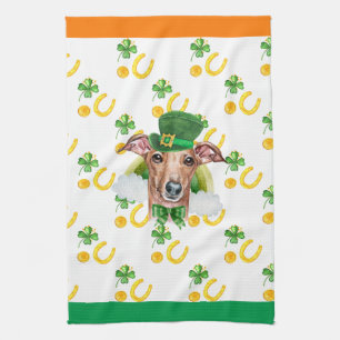 Italienische Greyhound Wohngestaltung St Patricks  Geschirrtuch