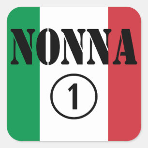 Italienische Großmütter: Nonna Numero Uno Quadratischer Aufkleber