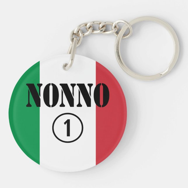 Italienische Großväter: Nonno Numero UNO Schlüsselanhänger (Rückseite)