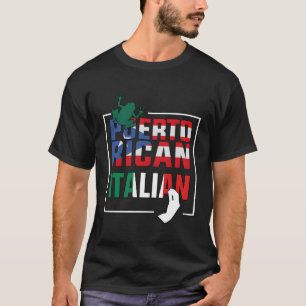 Italienische Halb-Puerto-Rico-Flagge Italienisches T-Shirt