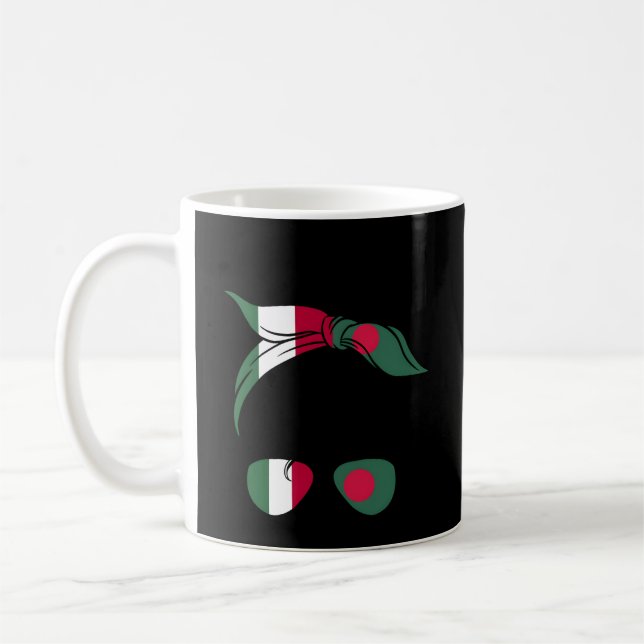 Italienische Hälfte Bangladesch Italien und Bangla Kaffeetasse (Links)