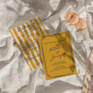 Italienische handgeschriebene Pinstripes All-in-On Einladung