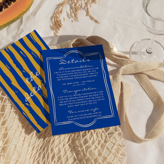 Italienische handgeschriebene Pinstripes Hochzeits Begleitkarte (Von Creator hochgeladen)