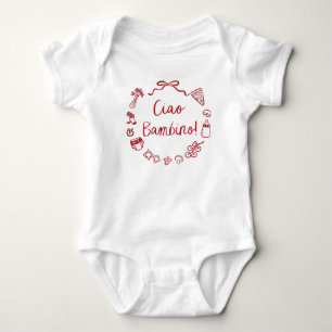 Italienische Handgezogene Pizza Ciao Bambino Babyd Baby Strampler