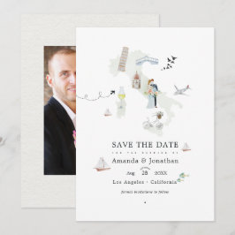 Italienische Hochzeit in Urlaubsort Foto Save The Date