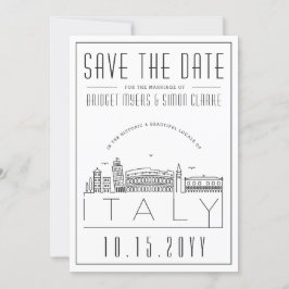 Italienische Hochzeit | Stilisierte Skyline Save t Einladung