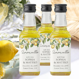 Italienische Hochzeits-Limoncello-Geschenke aus de Alkoholflaschenetikett