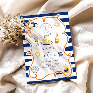 Italienische Hochzeitsdoodles Save The Date