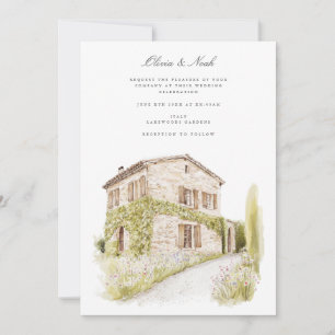 Italienische Hochzeitskarte für Wasserfarben der T Einladung
