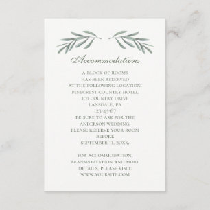 Italienische Hochzeitsunterkünfte. Einfache Detail Begleitkarte