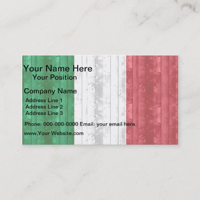 Italienische Holzflagge Visitenkarte (Vorderseite)