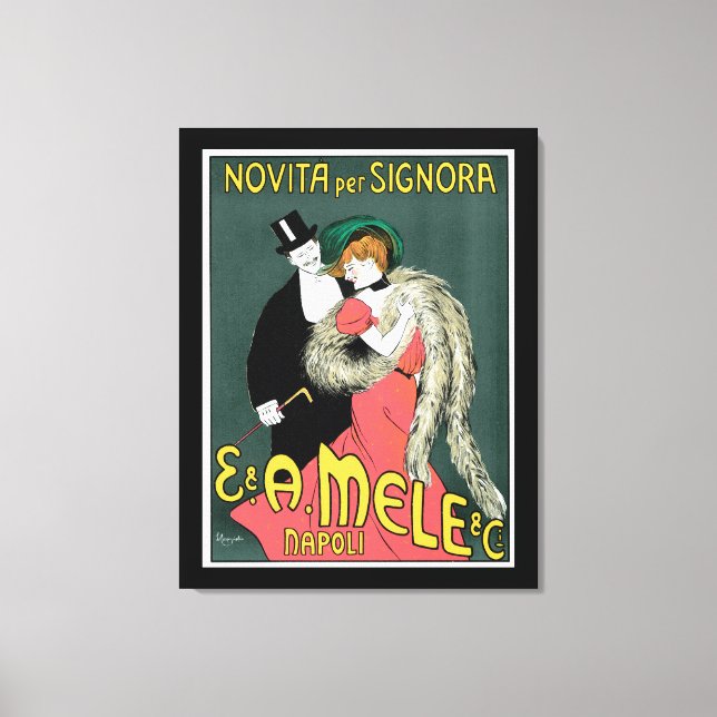 Italienische Jugendstil-Mode-Werbung Leinwanddruck (Vorderseite)