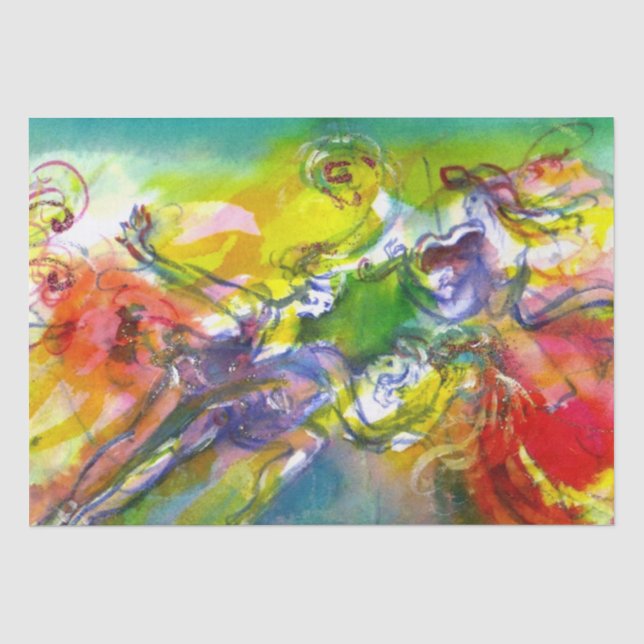 ITALIENISCHE KARNIVAL / Venezianische Masquerade,  Seidenpapier (Vorderseite)