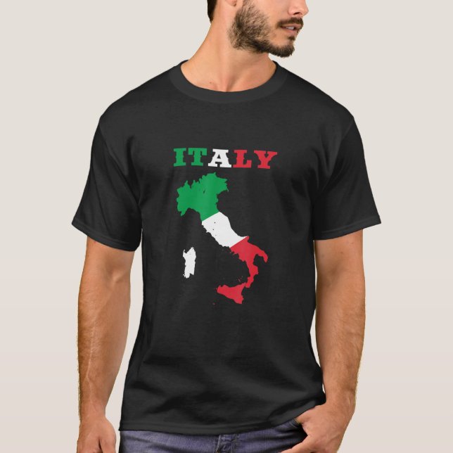Italienische Karte Italienisches Zuhause Land Prix T-Shirt (Vorderseite)