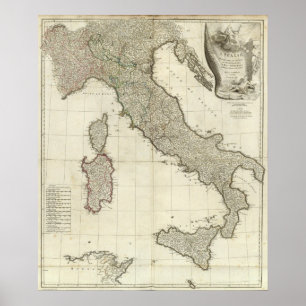 Italienische Karte Poster