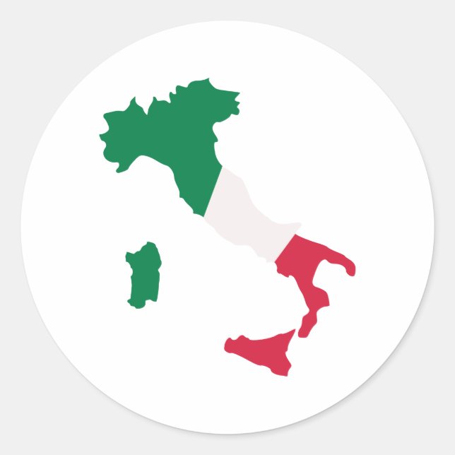 Italienische Karte Runder Aufkleber (Vorderseite)