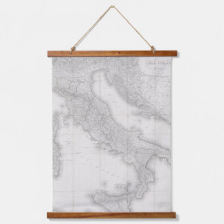 Italienische Karte Wandteppich Mit Holzrahmen