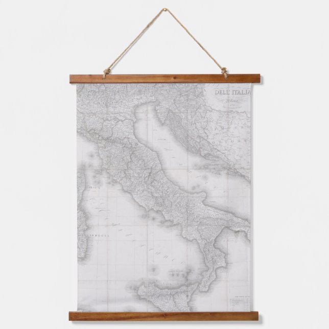 Italienische Karte Wandteppich Mit Holzrahmen (Vorderseite)