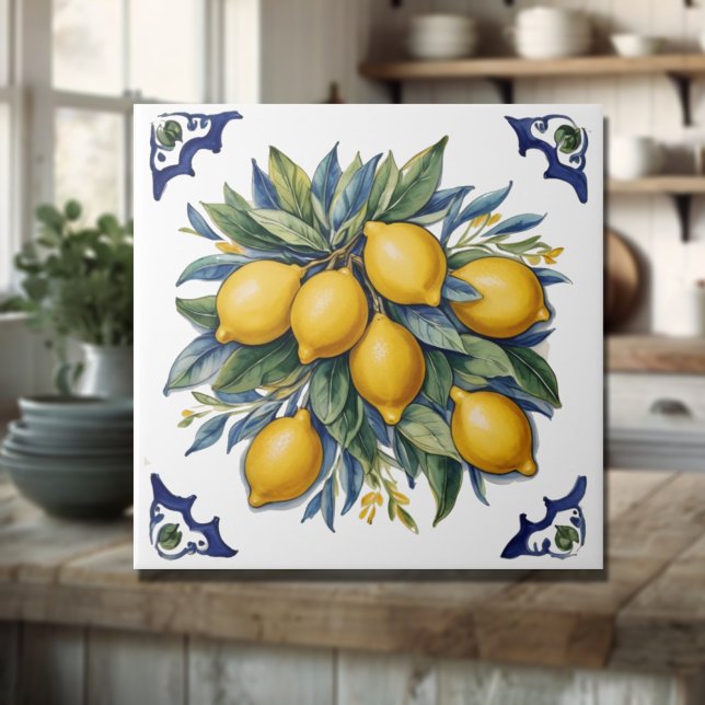 Italienische Keramik Lemons Tile White Fliese (Von Creator hochgeladen)