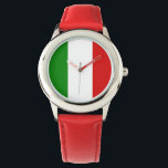 Italienische Kinderuhr - Die Flagge Italiens Armbanduhr<br><div class="desc">Italy Kid's Watch - Die Flagge Italiens besteht aus grünen, weißen und roten Linien. Es ist ein großartiges Geschenk für diejenigen, die Italien Liebe oder ein italienisches Erbe haben. Dieses Design steht Ihnen auch für viele andere Produkte zur Verfügung.</div>