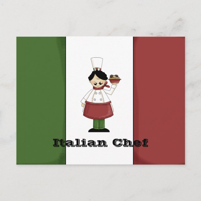 Italienische Koch #3 Rezeptkarte Postkarte (Vorderseite)
