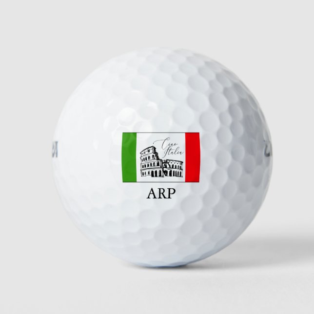 *~* Italienische Kolosseum-Flagge Ciao Italia Ital Golfball (Vorderseite)