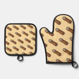 Italienische Konditorei Cannoli Ofenhandschuh & Topflappen-Set