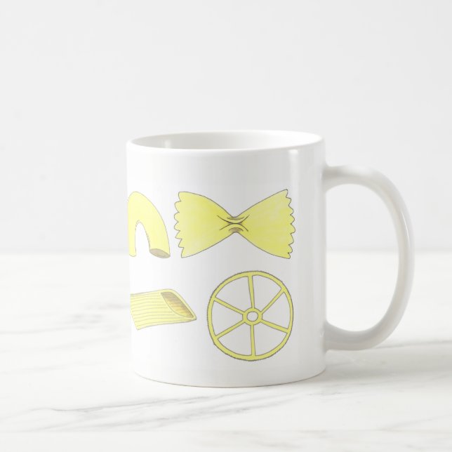 Italienische Küche Pasta Shapes Macaroni Penne Kaffeetasse (Rechts)