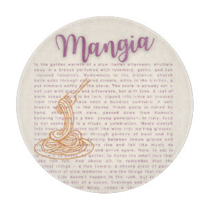 Italienische Küche Wand Kunst   "Mangia" - Lebensm Schneidebrett
