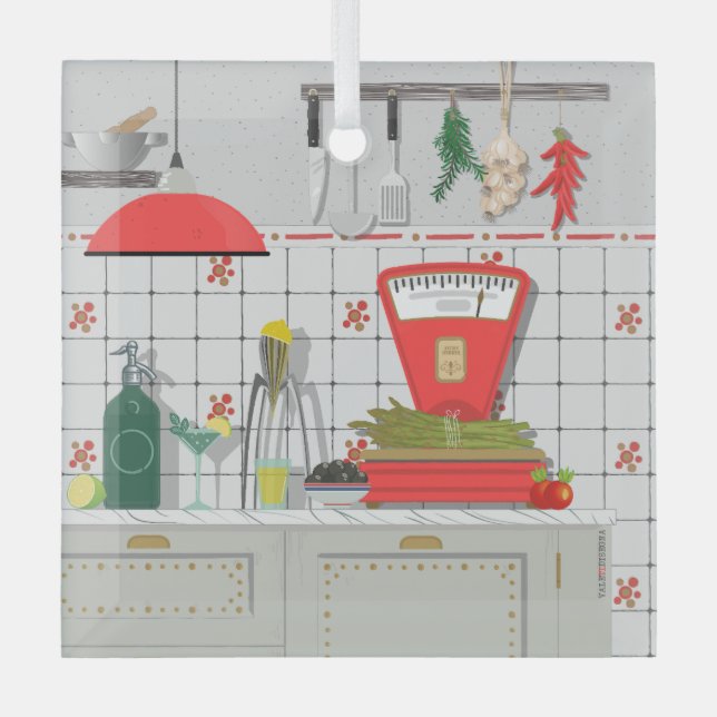 italienische Küchendekoration Ornament Aus Glas (Vorderseite)