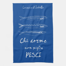 Italienische KüchenSardinen - kursiv zeichnend bla