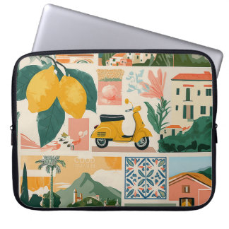Italienische Küsten-Collage - Mediterrane Sommerst Laptopschutzhülle