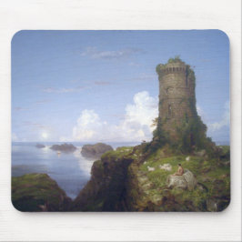 Italienische Küstenlandschaft mit Ruinenturm Mousepad