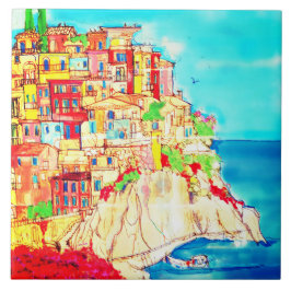 Italienische Küstenlandschaft Zeitgenössisch Fliese