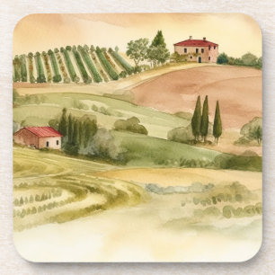 Italienische Landschaft Italien Aquarell Getränkeuntersetzer