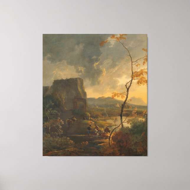 Italienische Landschaft mit antikem Tempietto, Ada Leinwanddruck (Vorderseite)