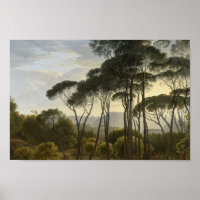 Italienische Landschaft mit Ölgemälden aus Pinien