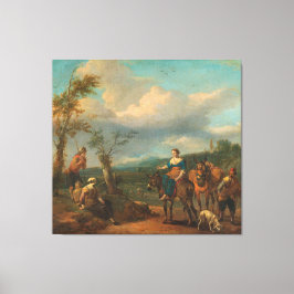Italienische Landschaft mit Zahlen, Johannes Leinwanddruck