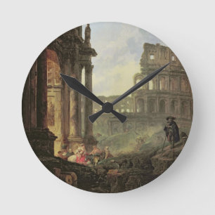 Italienische Landschaft Runde Wanduhr