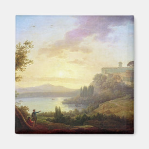 Italienische Landschaft, untergehende Sonne Magnet