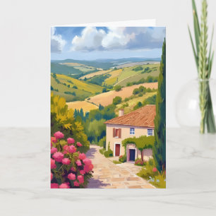 Italienische Landschaft Weinberg Aquarell Reise Karte