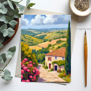 Italienische Landschaft   Weinberg Aquarell Reise Postkarte
