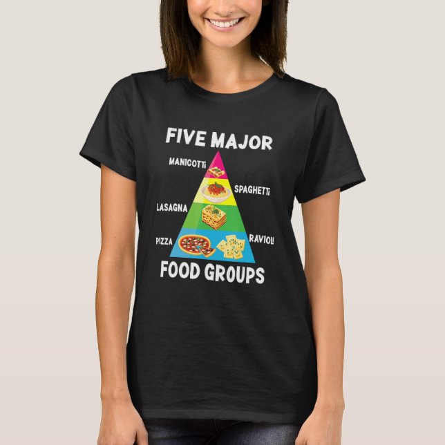 Italienische Lebensmittel Spaghetti Pizza Ravioli  T-Shirt (Vorderseite)