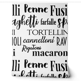 Italienische Lebensmittelpasta - Bezeichnung Typog Tapete