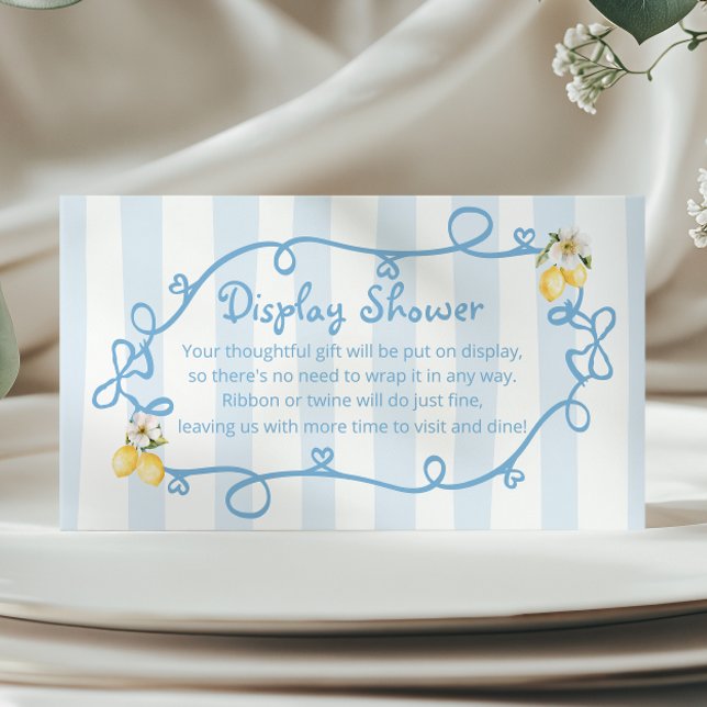 Italienische Lemon Blue Bows Display-Dusche Begleitkarte (Von Creator hochgeladen)