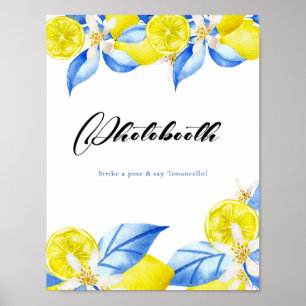 Italienische Lemon Floral Brautparty Photobooth Poster