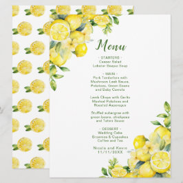 Italienische Lemon Greenerity Frame Wedding Menükarte