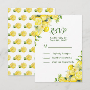 Italienische Lemon Greenerity Frame Wedding RSVP Karte