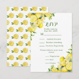 Italienische Lemon Greenerity Frame Wedding RSVP Karte
